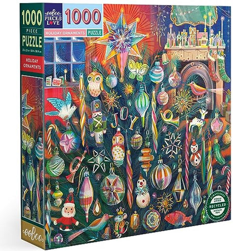 Puzzle Eeboo ozdoby świąteczne 1000 elementów Puzzle świąteczne.