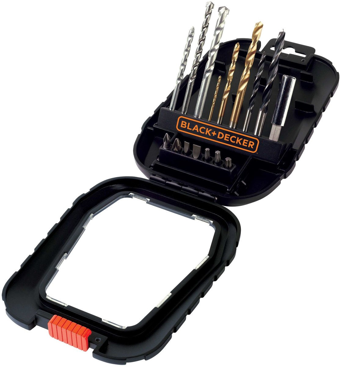 Black+decker 16 delige titanium boren en bits family set - a7186-xj