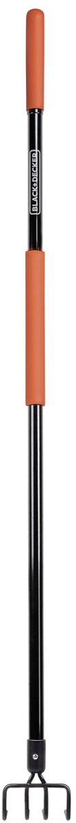 Black+decker tuinhark 4-tands - 148 x 12 x 10 cm - koolstofstaal, glasvezel en pvc - oranje zwart