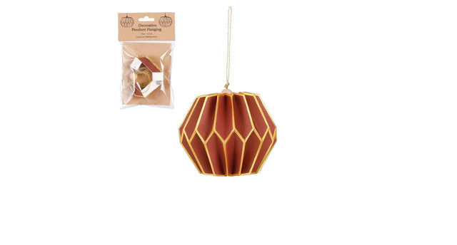 Ornament honingraat rood - h10xd12cm