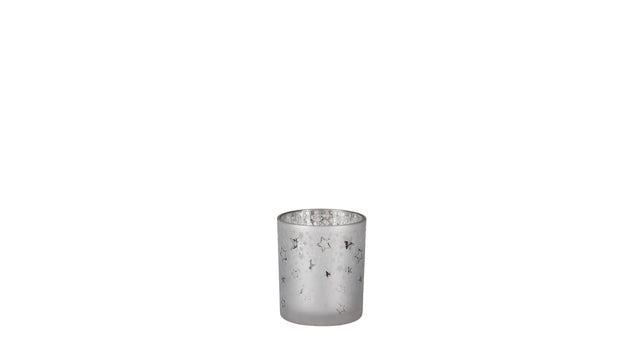 Theelicht houder ster wit - h10xd9cm