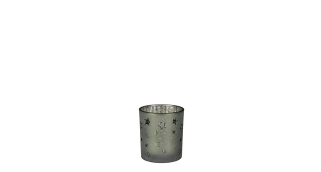 Theelicht houder ster groen - h10xd9cm