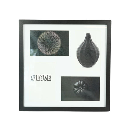 Ramka na zdjęcia 30x30cm na 4 zdjęcia z passe partout czarna 10x15cm