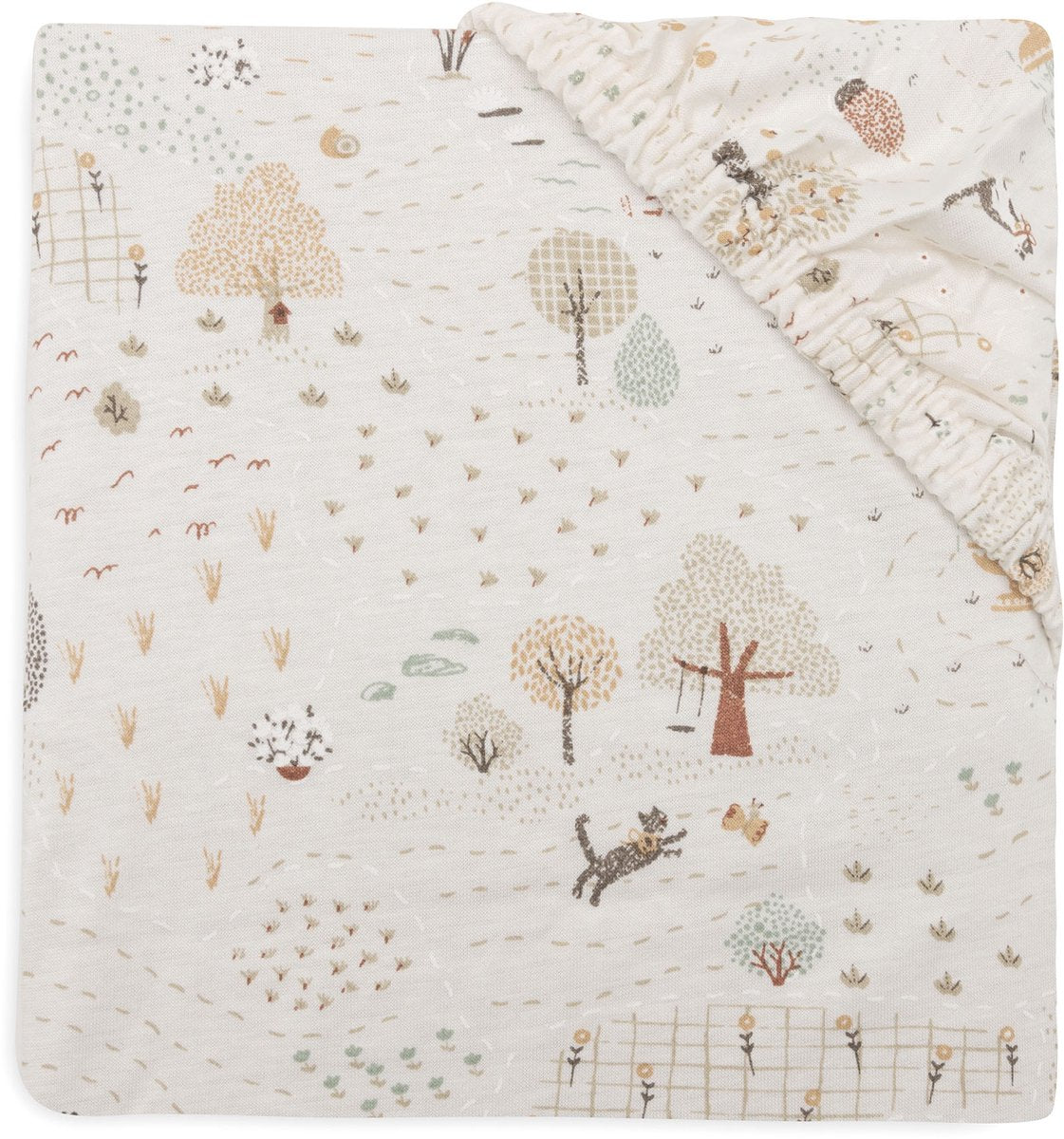 Jollein prześcieradło do łóżeczka - 60x120cm - jersey - tiny park