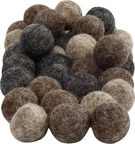 Koraliki wełniane firmy Creativ 20 mm naturalne 64 sztuki