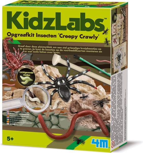 Zestaw do kopania 4 m - owady - nauka i zabawa - biologia - przerażające pełzanie - kidzlabs - 5+