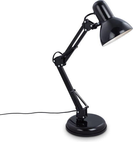 Briloner – czarna lampa stołowa – industrialna lampa biurkowa – odchylana metalowa konstrukcja w stylu retro – oprawa E14 – nie zawiera. źródło światła