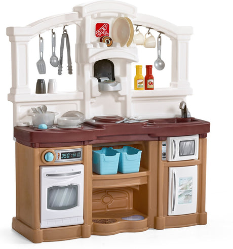 Step2 zabawa z przyjaciółmi Play Kitchen Brown - płyta elektroniczna - w komplecie. 23-częściowy zestaw akcesoriów