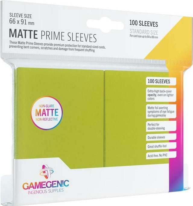 Gamegenic - prime rękawy matowe limonkowe 100x
