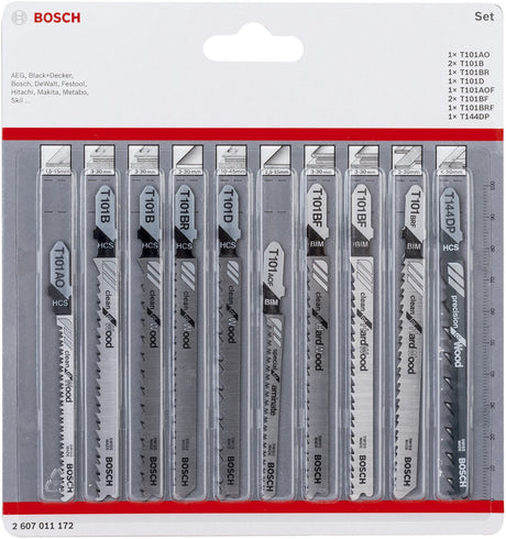 Akcesoria Bosch 2607011172 Zestaw brzeszczotów do wyrzynarek Clean Precision, 10 szt. 10 szt.