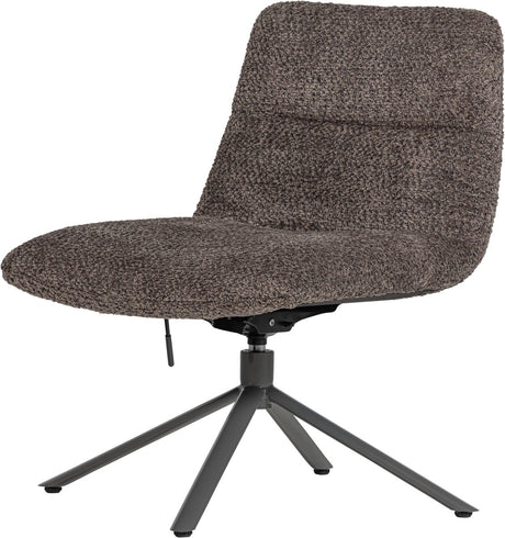 Fotel obrotowy Woood Soren regulowany - wełniany - brązowy - 82x73x62