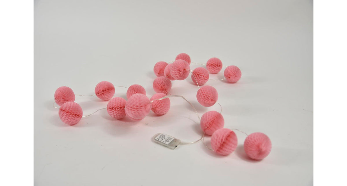 Led guirlande met lampions 2 meter licht-roze