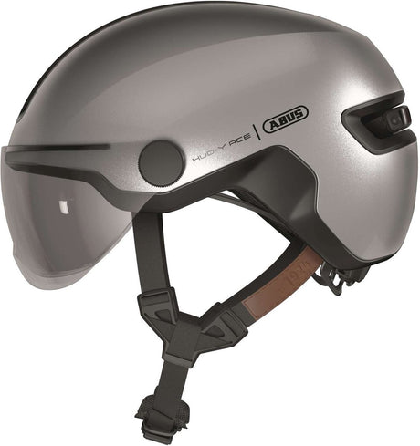 Kask rowerowy Abus hud-y ace gleam srebrny m - 54-58 cm - srebrny - nadaje się do użytku na rowerach elektrycznych - rowerach miejskich - 430 g