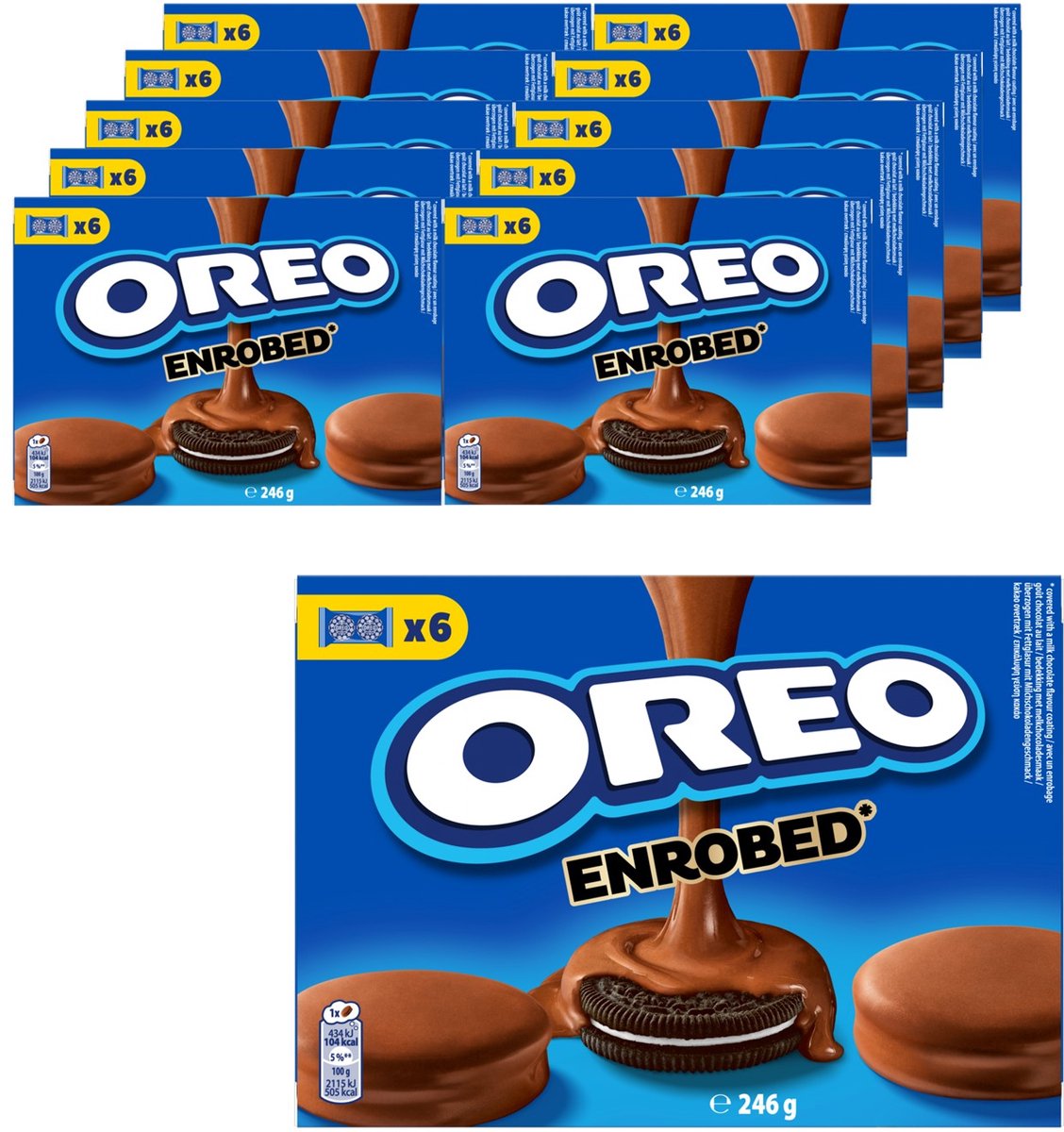 Oryginalne ciasteczka Oreo z polewą o smaku mlecznej czekolady - pudełko 10 x 246g (6 x 41g) - ciastko w podróży - pudełko ekspozycyjne - ciasteczko czekoladowe