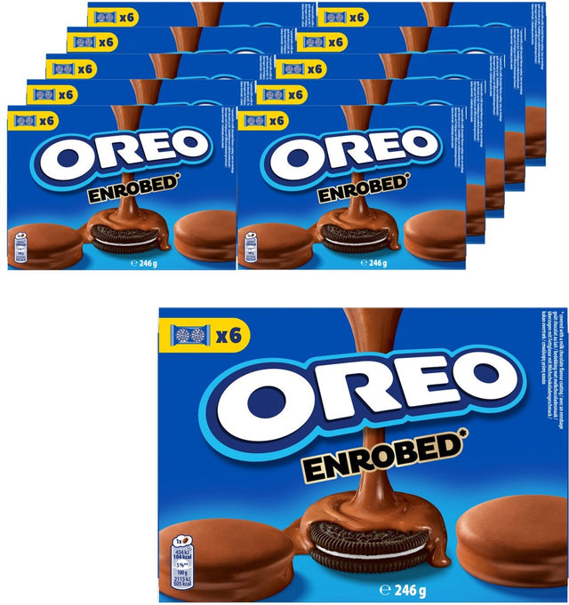 Oryginalne ciasteczka Oreo z polewą o smaku mlecznej czekolady - pudełko 10 x 246g (6 x 41g) - ciastko w podróży - pudełko ekspozycyjne - ciasteczko czekoladowe