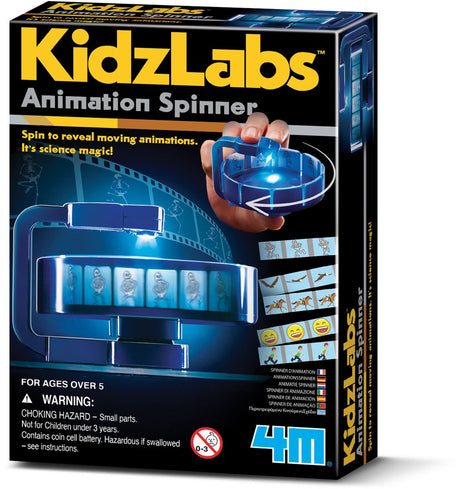 4m nauka i gry - zrób animację fidget spinner - zestaw konstrukcyjny - kidzlabs - 5 lat