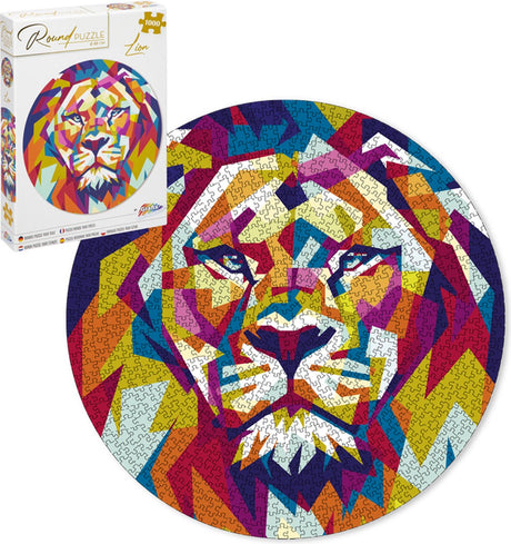 Grafix okrągłe puzzle lew 1000 elementów ã˜68cm