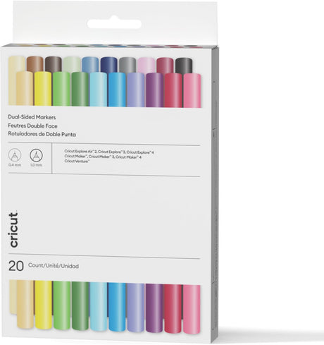 Markery Cricut™ z podwójną końcówką – Ultimate (20 sztuk)
