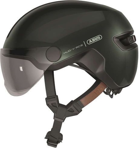 Kask rowerowy Abus hud-y ace moss green l - 57-61 cm - zielony - nadaje się do użytku na rowerach elektrycznych - rowerach miejskich - 460 g