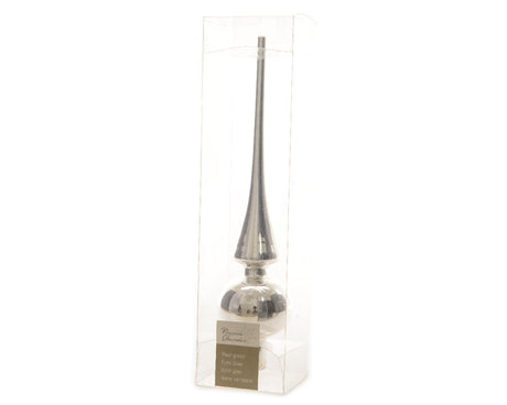 Decoris daszek szklany połysk 26cm srebrny