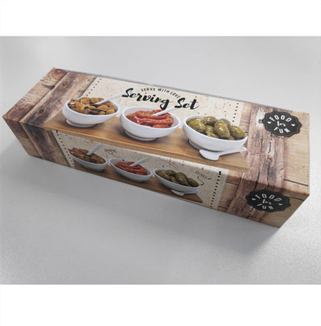 Food for fun zestaw aperitifowy 7-częściowy z drewnianą deską