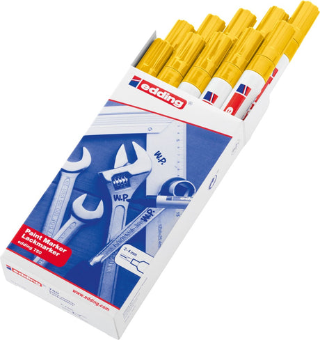 Edding 750 marker farbowy żółty - okrągła końcówka - 2-4 mm - opakowanie 10 sztuk