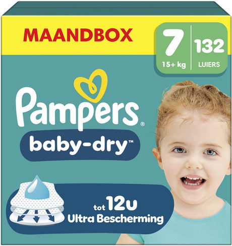 Pampers baby-dry rozm. 7 - 132 pieluszki - 15kg+ - opakowanie miesięczne