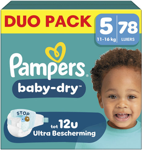 Pampers baby-dry rozmiar 5 - 78 pieluszek - 11kg-16kg - nawet w 100% szczelna i komfortowa noc