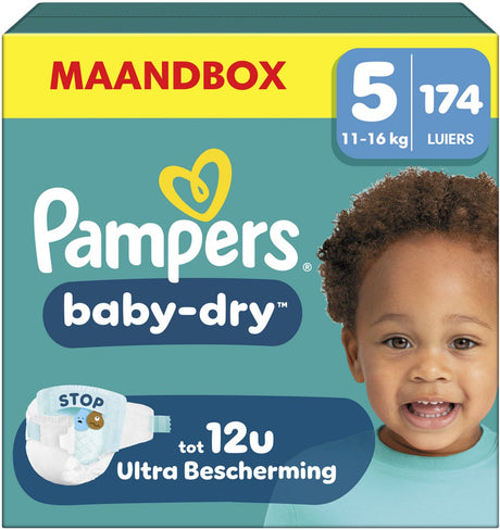 Pampers baby-dry rozmiar 5 - 174 pieluszki - 11kg-16kg - opakowanie miesięczne
