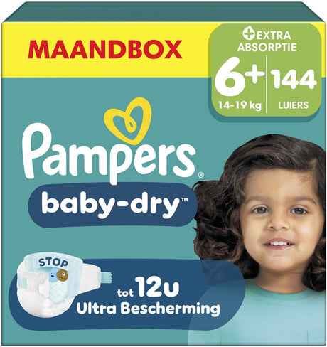 Pampers baby-dry rozm. 6+ - 144 pieluszki - 14kg-19kg
