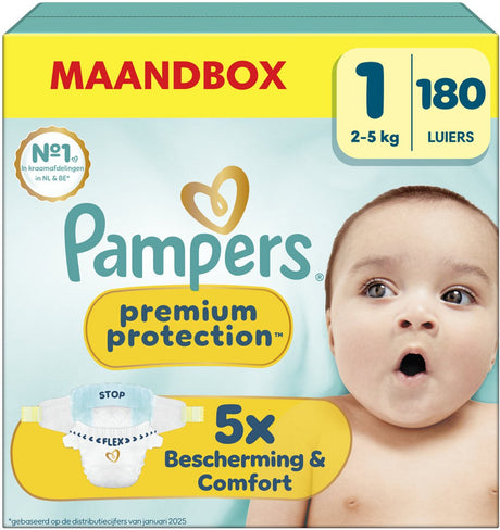 Pampers Premium Protection rozmiar 1, 180 pieluszek, 2kg-5kg