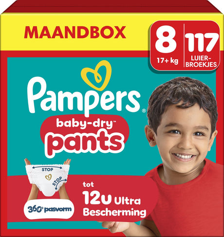 Pampers baby-dry spodnie rozm. 8 - 117 pieluchomajtek - 17kg+ - opakowanie miesięczne