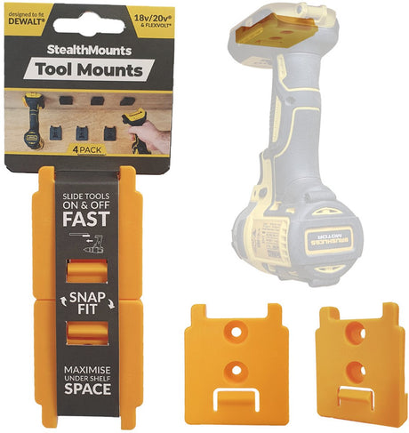 Uchwyt maszynowy Stealthmounts tm-dw18-ylw-4 do dewalt xr - żółty - 4 szt.