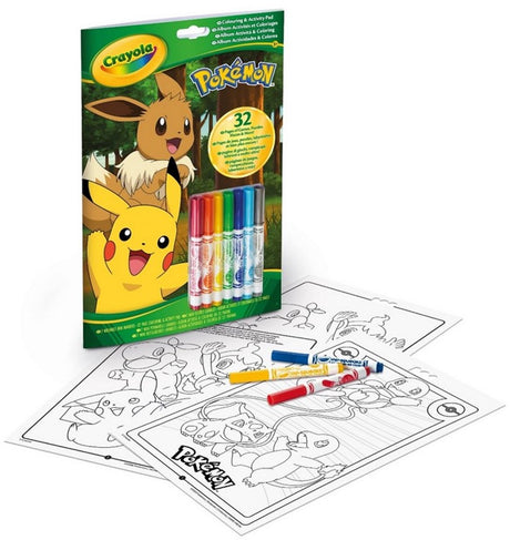 Crayola - kolorowanka - książeczka do kolorowania i ćwiczeń pokemonów z 7 markerami