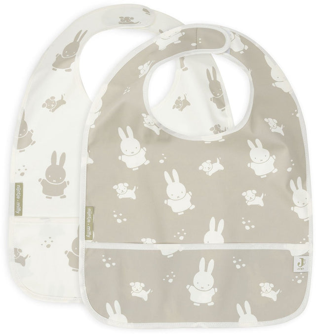 Jollein x nijntje slab waterproof miffy snuffy - olive green - 2 stuks