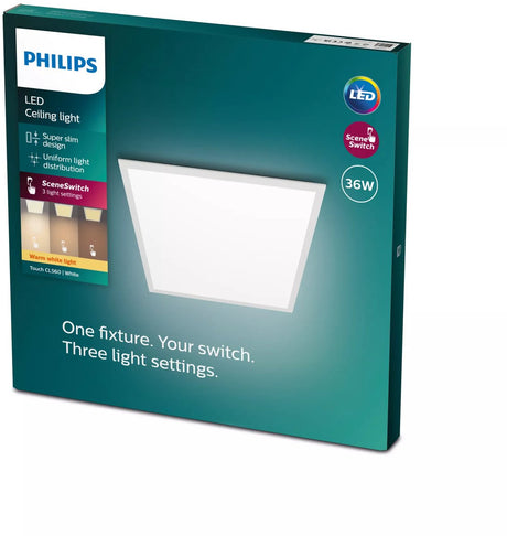 Philips touch plafondlamp - vierkant - wit