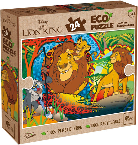 Lisciani - król lew - podwójna twarz - puzzle ekologiczne - 24 elementy