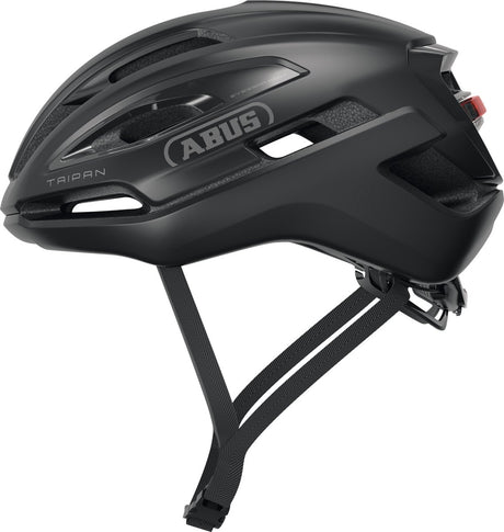 Kask rowerowy Abus taipan led aksamitny czarny l - 57-61 cm - czarny - odpowiedni do stosowania na rowerach szutrowych - 315 g