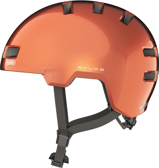 Kask rowerowy Abus skurb goldfish pomarańczowy s - 52-56 cm - pomarańczowy - nadaje się do użytku na rowerach elektrycznych - rowerach miejskich - 300 g