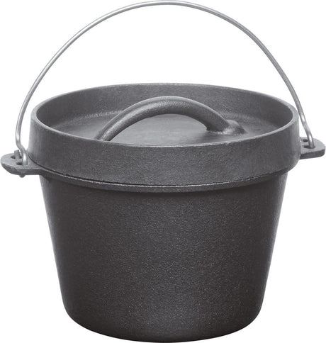 Garnek do grillowania z holenderskiego piekarnika - czarny - 0,7 l