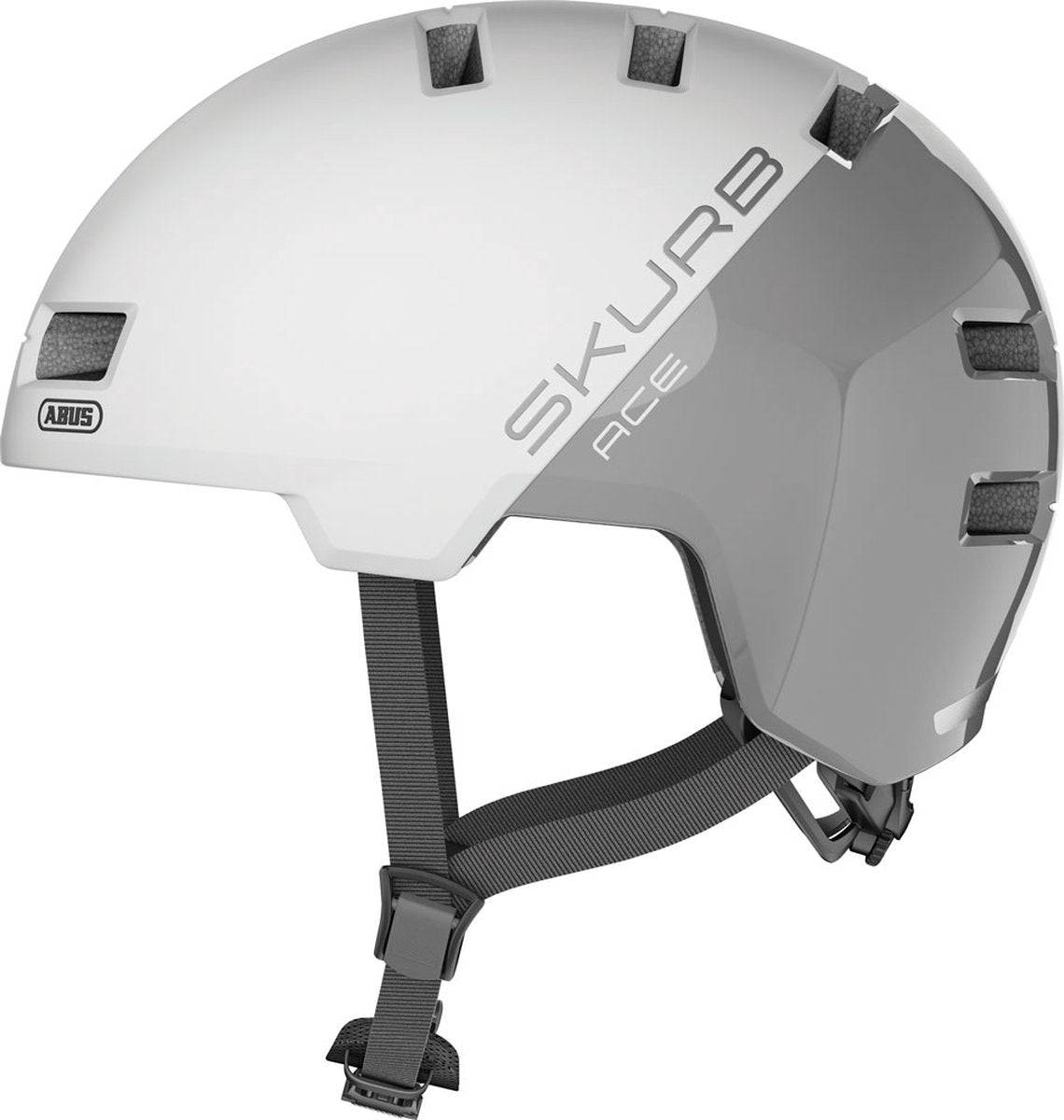 Kask Abus Skurb Ace s srebrno-biały