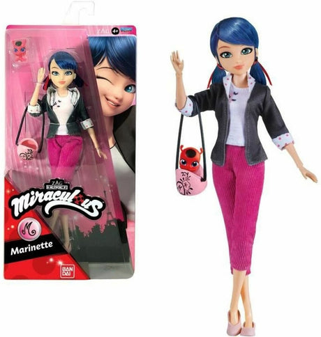 Bandai - cudowna biedronka - modna lalka 26 cm - marinette - oficjalnie licencjonowana miraculous - przegubowa lalka marinette - zabawki dla dzieci od 4 lat + - p50005