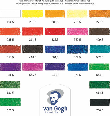Podstawowy zestaw pasteli olejnych Van Gogha w 24 kolorach