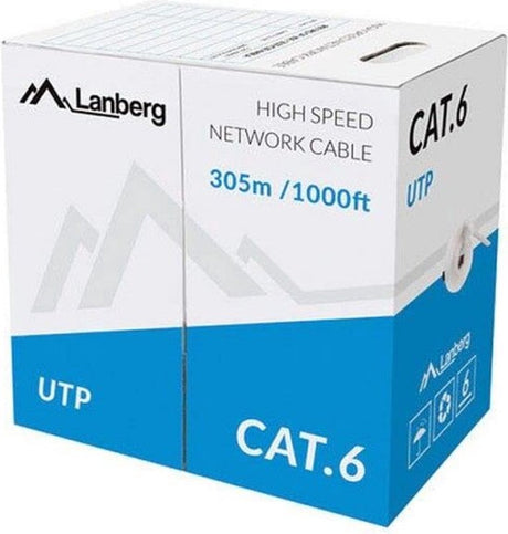 Lanberg LC-6utp-305m-gy – kabel sieciowy cat6 utp 305m rolka szary (solid cu, cpr, fluke pass)