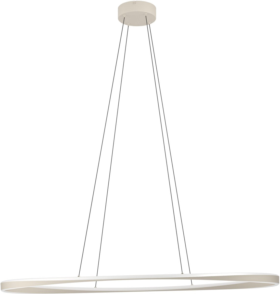 Eglo camerota hanglamp - 111 cm - zandkleur beige wit - instelbaar wit licht - dimbaar