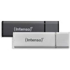 Usb-stick intenso duopak 32 gb antraciet, zilver