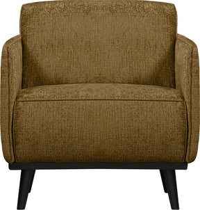 Woood statement fauteuil met arm - structure - velvet - brass