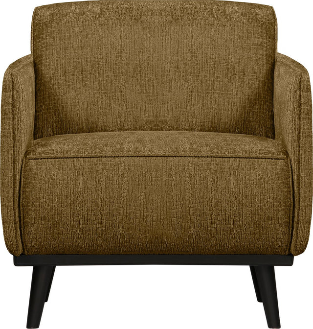 Woood statement fauteuil met arm - structure - velvet - brass