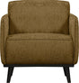 Woood statement fauteuil met arm - structure - velvet - brass