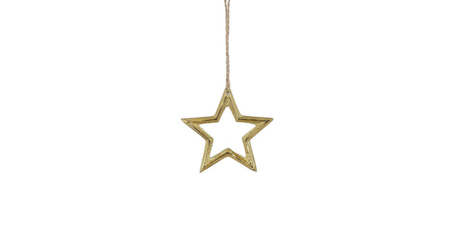 Ornament ster gerecycled aluminium goud - d10cm
